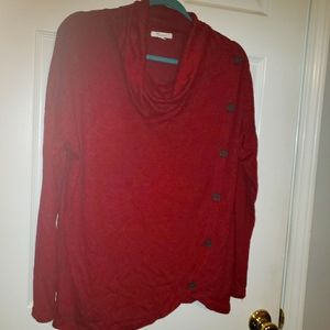 89th + Madison Gray Soft Light Weight Cowlneck Sweater/Top